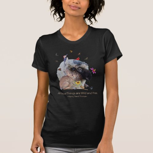 WildNight with Nature_birds butterflies  mammals T_Shirt