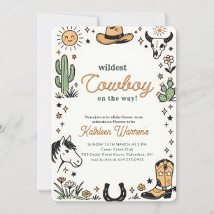 Wildwest Western Cowboy Baby Shower Invitation