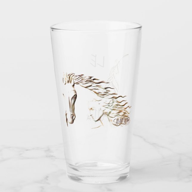 WildWind Drinking Glass with Feather & Archer  (Front)