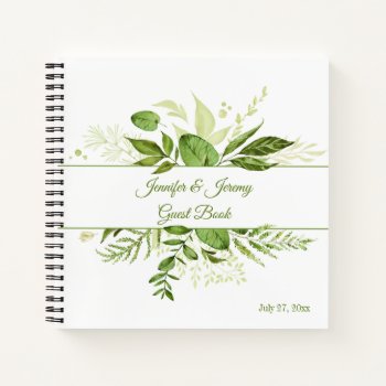 Wildwood Botanical Rustic Greenery Guest Book by dmboyce at Zazzle