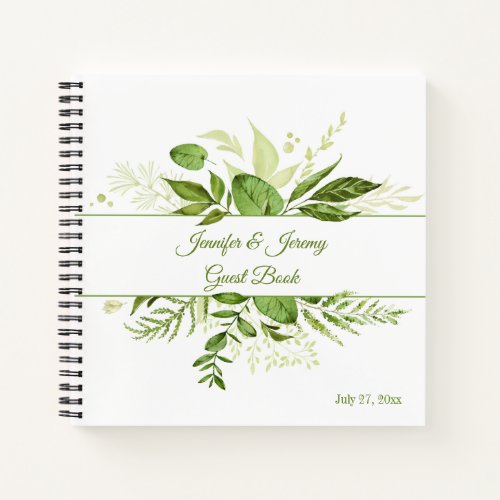 Wildwood Botanical Rustic Greenery Guest Book