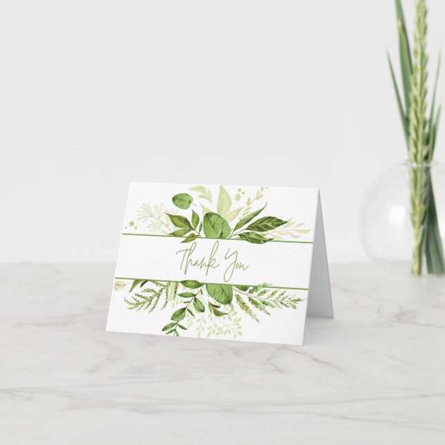 Wildwood Botanical Rustic Greenery Thank You Cards (Front)