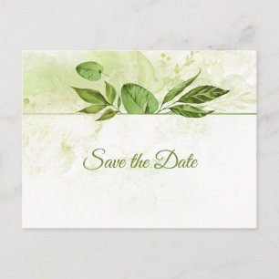 Wildwood Botanicals Rustic Greenery Save the Date Announcement Postcard