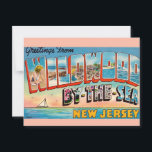 Wildwood by the Sea Greetings  Postcard<br><div class="desc">Wonderful vintage postcard greeting from Wildwood by the Sea ,  New Jersey repurposed!</div>