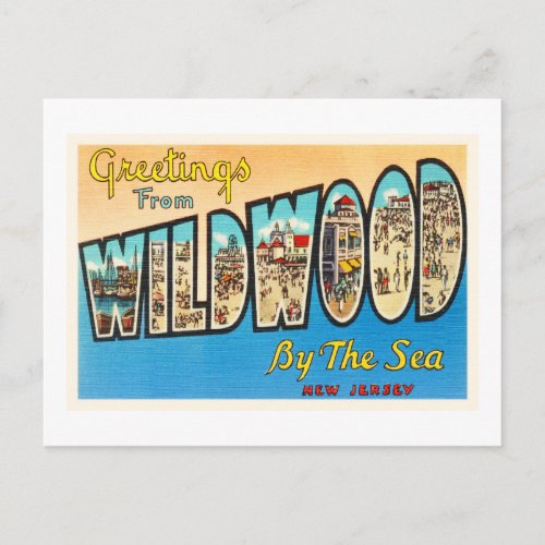 Wildwood by the Sea New Jersey NJ Vintage Postcard