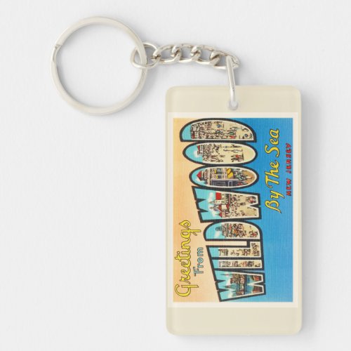 Wildwood by the Sea New Jersey NJ Vintage Postcard Keychain