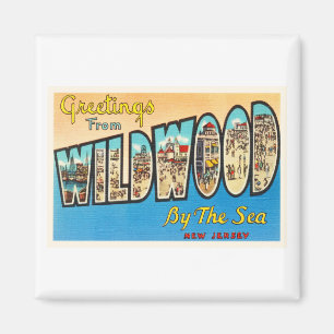Wildwood by the Sea New Jersey NJ Vintage Postcard Magnet