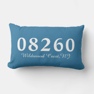 Wildwood Crest NJ 08260 Pillow, Wedding Gift Lumbar Pillow