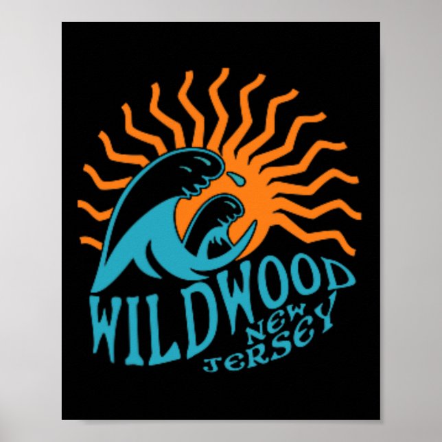 Wildwood New Jersey Beach Front And Back  Poster (Front)