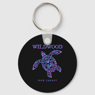 Wildwood New Jersey Sea Turtle Beach Vacation Men Keychain