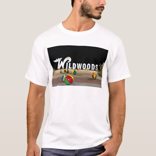 Wildwood New Jersey Sign at Night T_Shirt