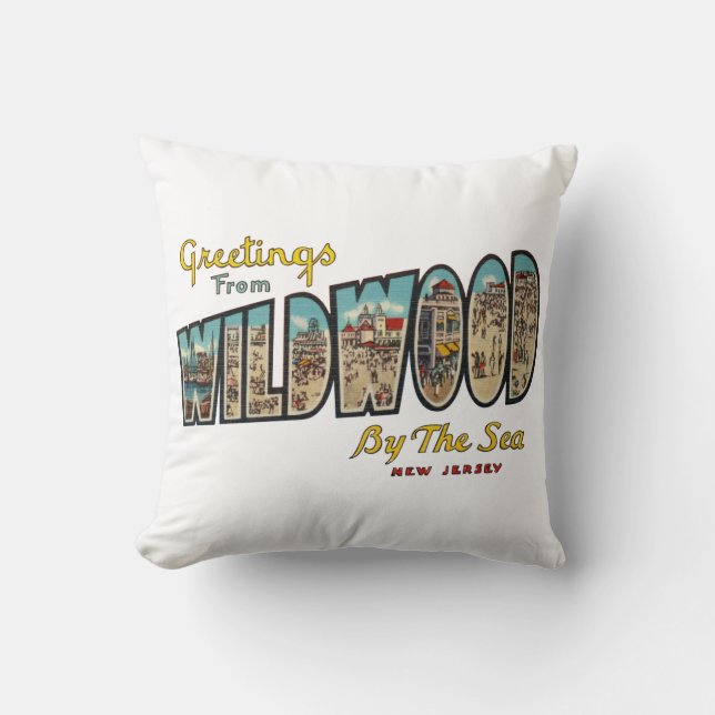 Wildwood NJ Throw Pillow (Front)