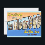Wildwood NJ Vintage Postcard<br><div class="desc">Wonderful vintage  postcard greeting from Wildwood by the Sea,   New Jersey repurposed!</div>