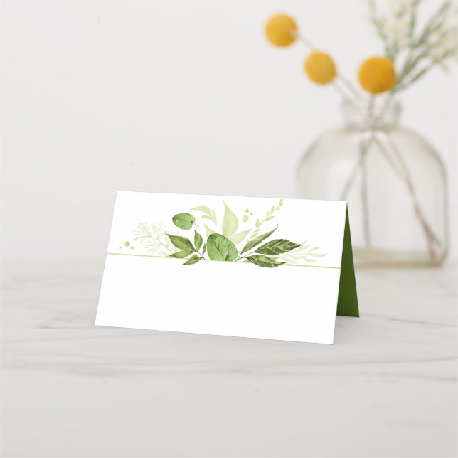 Wildwoods Botanicals Rustic Greenery Place Card (Front)
