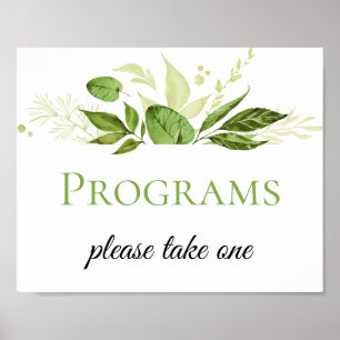 Wildwoods Botanicals Wedding Programs Poster