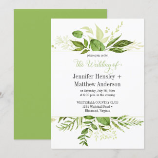 Wildwoods Greenery Framed Wedding Invitations