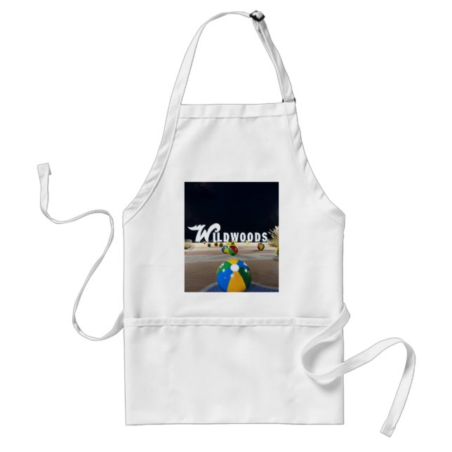 Wildwoods Sign in Wildwood New Jersey Adult Apron (Front)