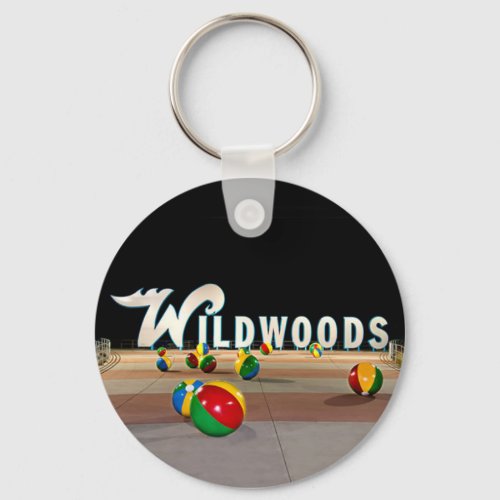 Wildwoods Sign in Wildwood New Jersey Keychain