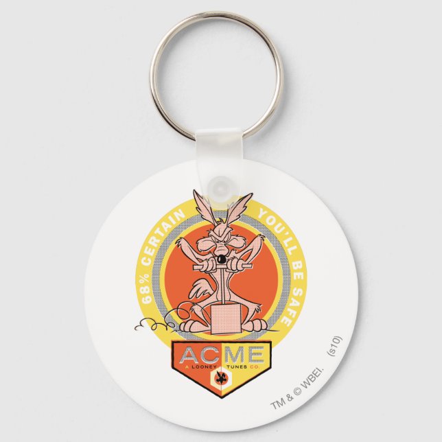 WILE E. COYOTE™ Acme - 68% Certain You'll Be Safe  Keychain (Front)