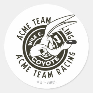 WILE E. COYOTE™ Acme Team Racing B/W Classic Round Sticker