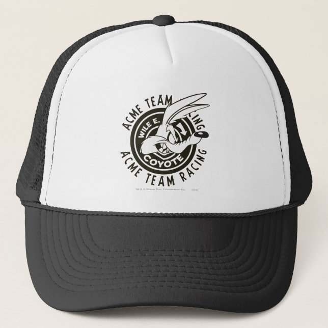 WILE E. COYOTE™ Acme Team Racing B/W Trucker Hat (Front)