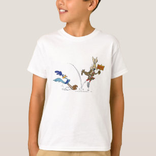 BOY'S "WILE E COYOTE" LONG OR SHORT SLEEVE HOODIEHOODED T SHIRT/TOP 2-9YRS 