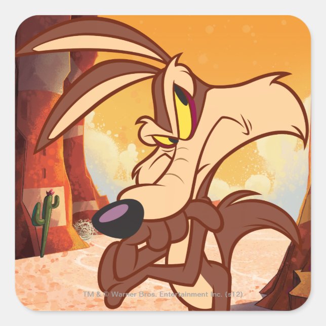 WILE E. COYOTE™ Arms Crossed Square Sticker (Front)