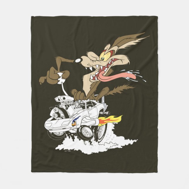 WILE E. COYOTE™ Crazy Driver Fleece Blanket (Front)
