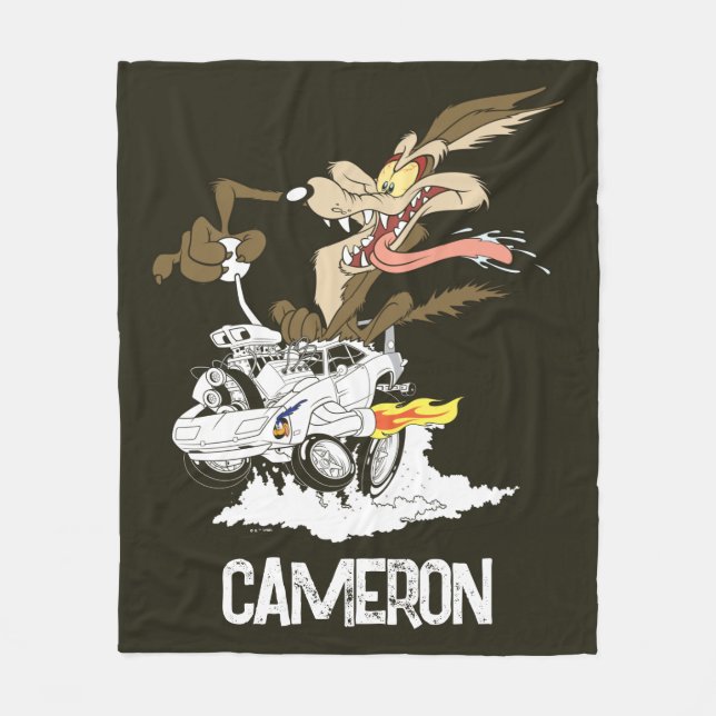 WILE E. COYOTE™ Crazy Driver Fleece Blanket (Front)