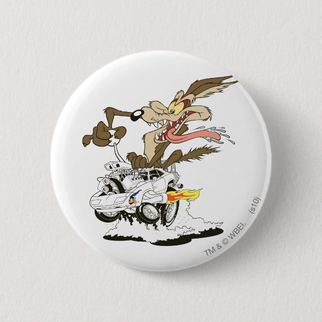 WILE E. COYOTE™ Crazy Driver Pinback Button (Front)
