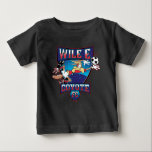 WILE E. COYOTE™ Football Club Badge Baby T-Shirt<br><div class="desc">Check out WILE E. COYOTE™ defend the goal in this fun Football Club badge! Wear this on a fun graphic tee,  mug,  or tote bag. Shop this design on even more custom Zazzle gifts!</div>