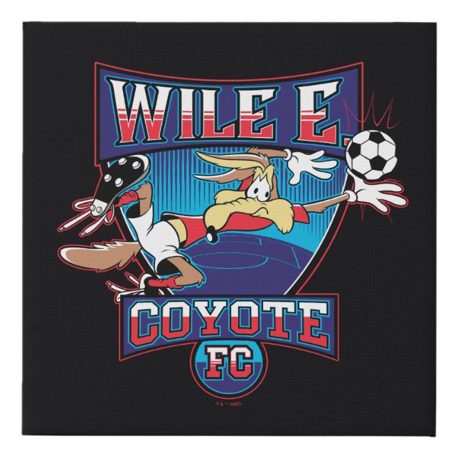 WILE E. COYOTE™ Football Club Badge Faux Canvas Print (Front)