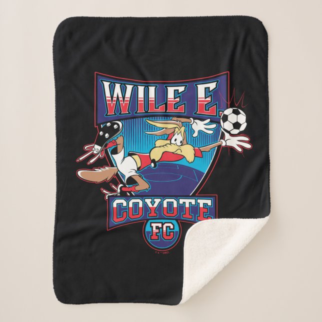 WILE E. COYOTE™ Football Club Badge Sherpa Blanket (Front)