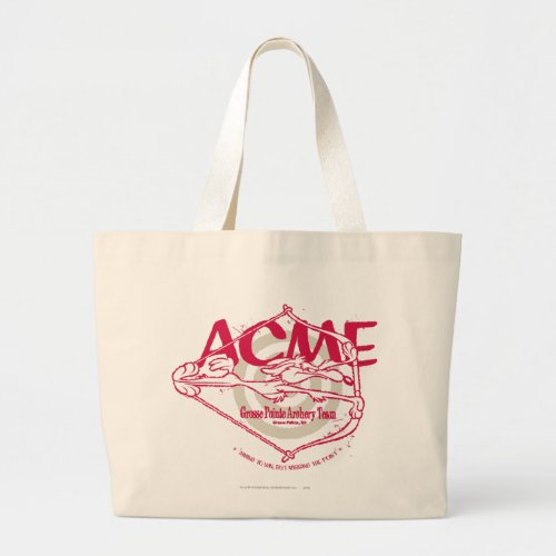 WILE E COYOTE Grosse Pointe Archery Team Large Tote Bag