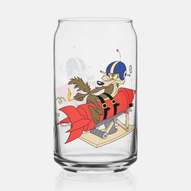 WILE E. COYOTE™ Launching Red Rocket Can Glass (Front)