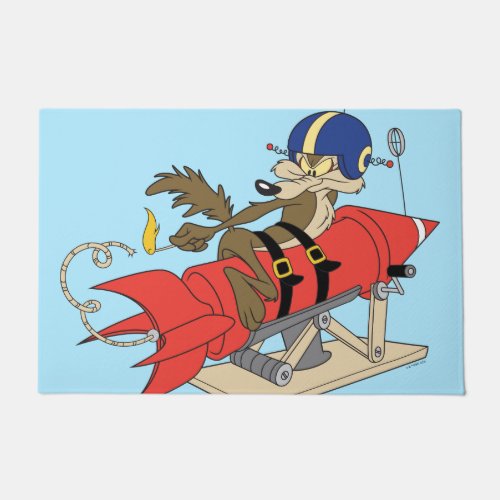 Wile E Coyote Launching Red Rocket Doormat