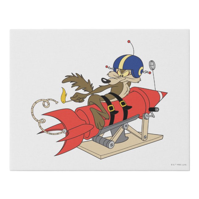 WILE E. COYOTE™ Launching Red Rocket Faux Canvas Print (Front)
