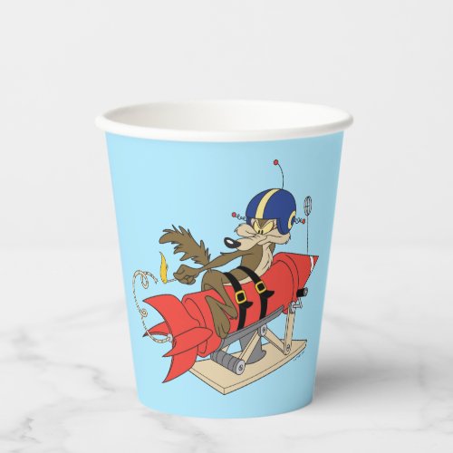Wile E Coyote Launching Red Rocket Paper Cups
