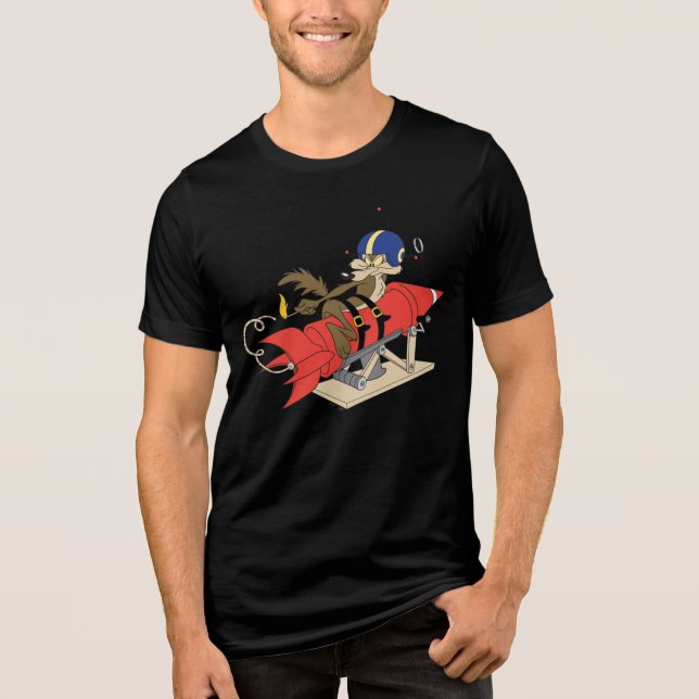 WILE E. COYOTE™ Launching Red Rocket Tri-Blend Shirt (Front)