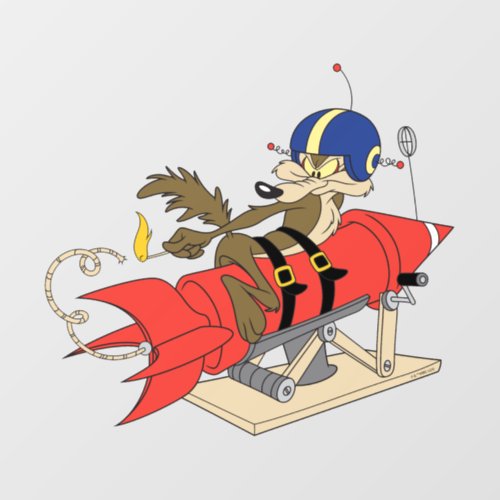 Wile E Coyote Launching Red Rocket Wall Decal