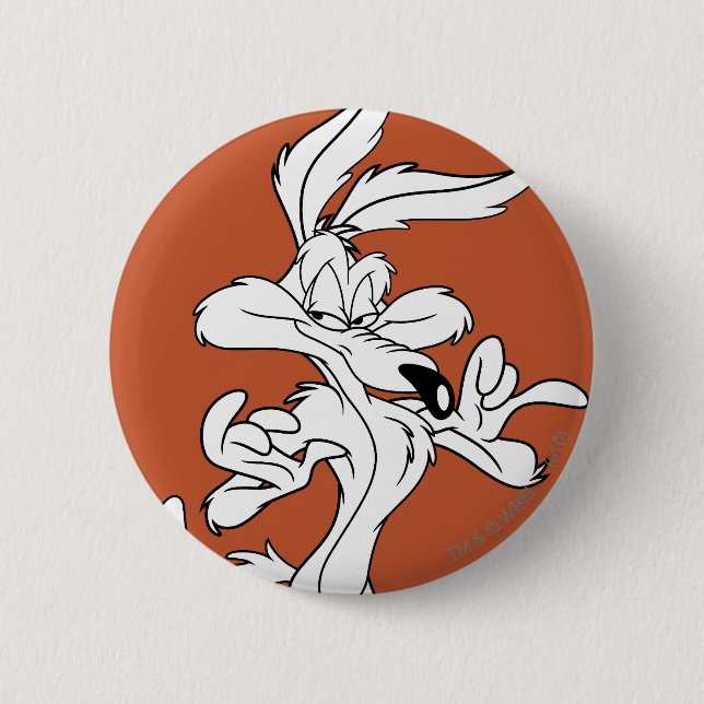 WILE E. COYOTE™ Looking Pleased Pinback Button (Front)
