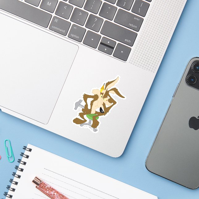 WILE E. COYOTE™ Planning Sticker (Laptop w/ iPhone)