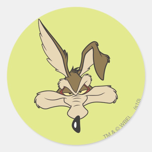 WILE E. COYOTE™ Pleased Head Shot Classic Round Sticker (Front)