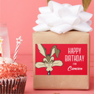 WILE E. COYOTE™ Pleased Head Shot   Happy Birthday Rectangular Sticker
