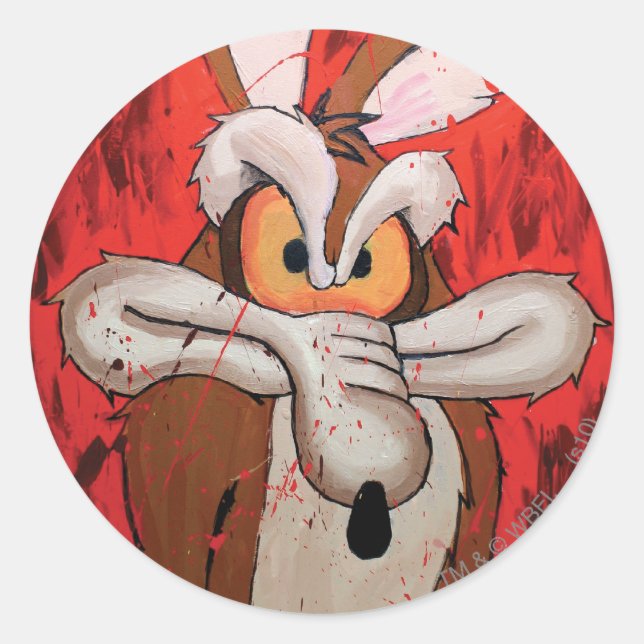 WILE E. COYOTE™ Red Fury Classic Round Sticker (Front)