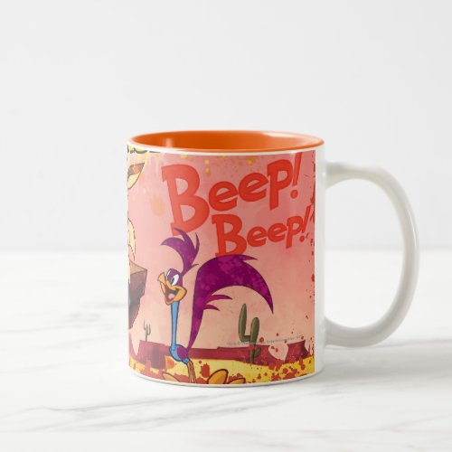 WILE E COYOTE  ROAD RUNNER BEEP BEEP Two_Tone COFFEE MUG