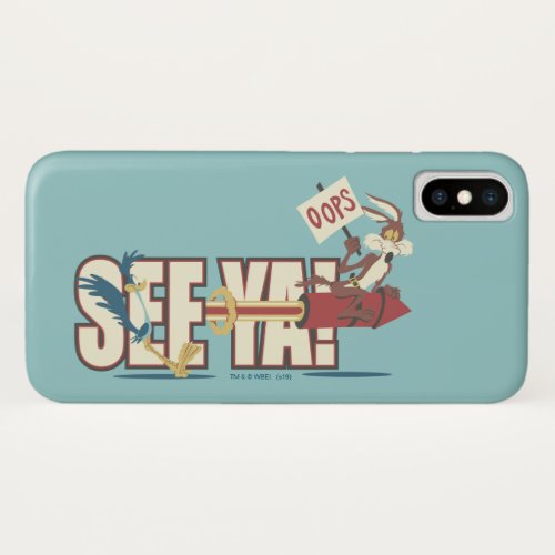 Wile E Coyote Rocketing Past ROAD RUNNER iPhone X Case