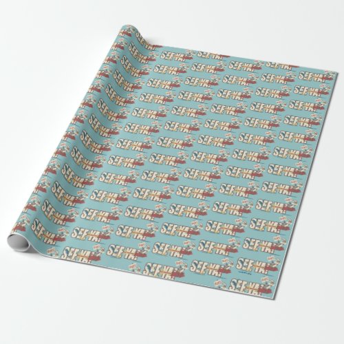 Wile E Coyote Rocketing Past ROAD RUNNER Wrapping Paper