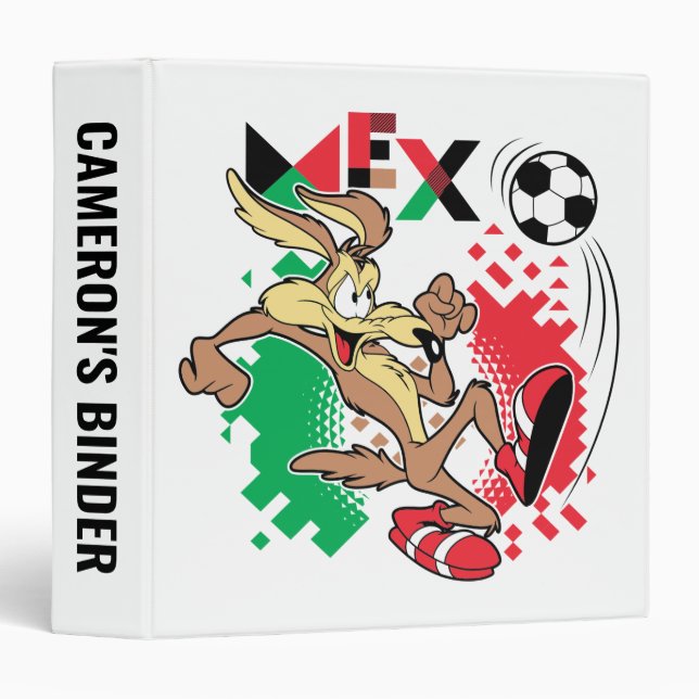 WILE E. COYOTE™ Team Mexico Soccer Graphic 3 Ring Binder (Front/Spine)