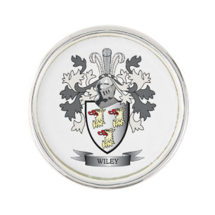 Wiley Family Crest Coat of Arms Lapel Pin